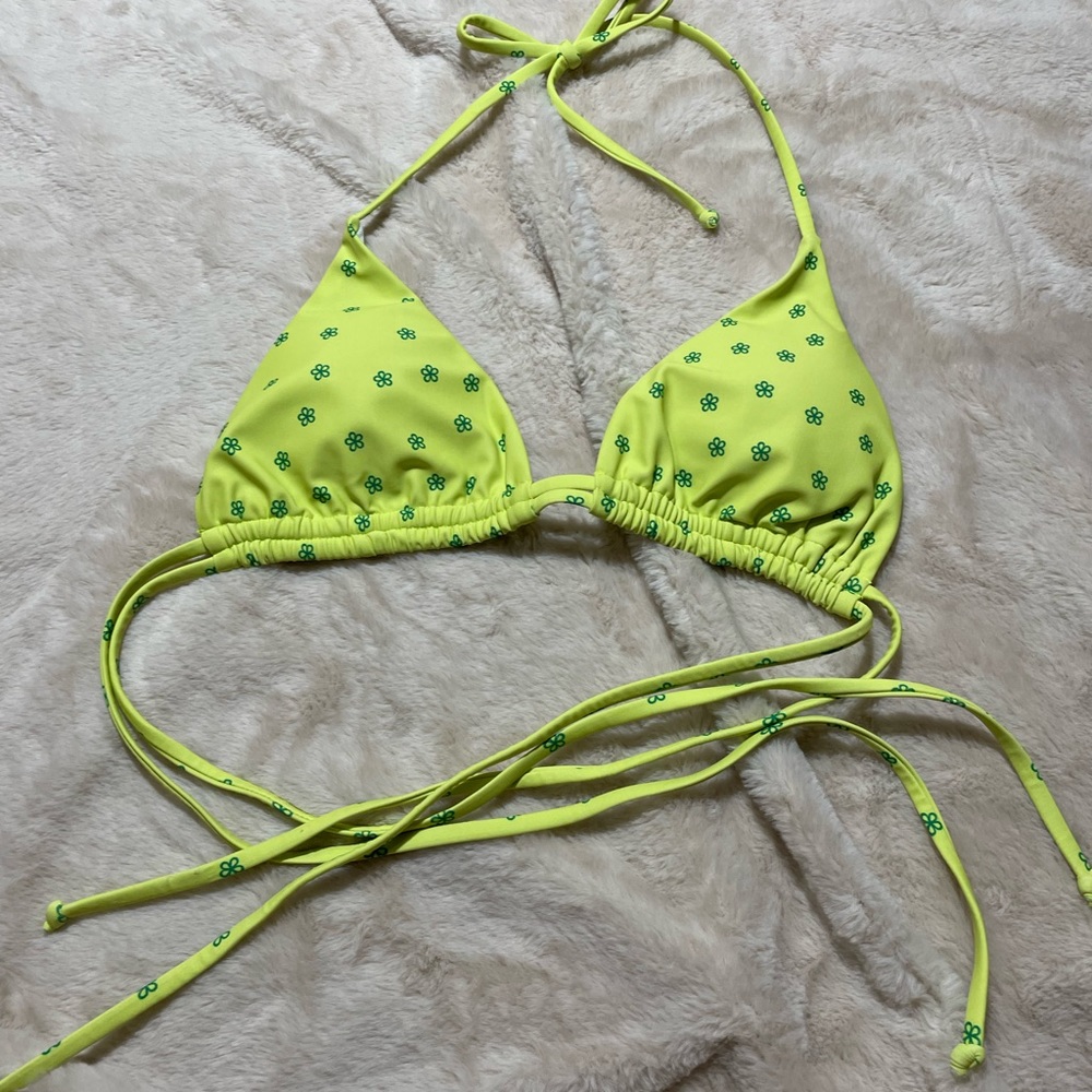 Neon green bikini top